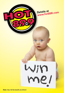 Hot 89.9 win a baby ad